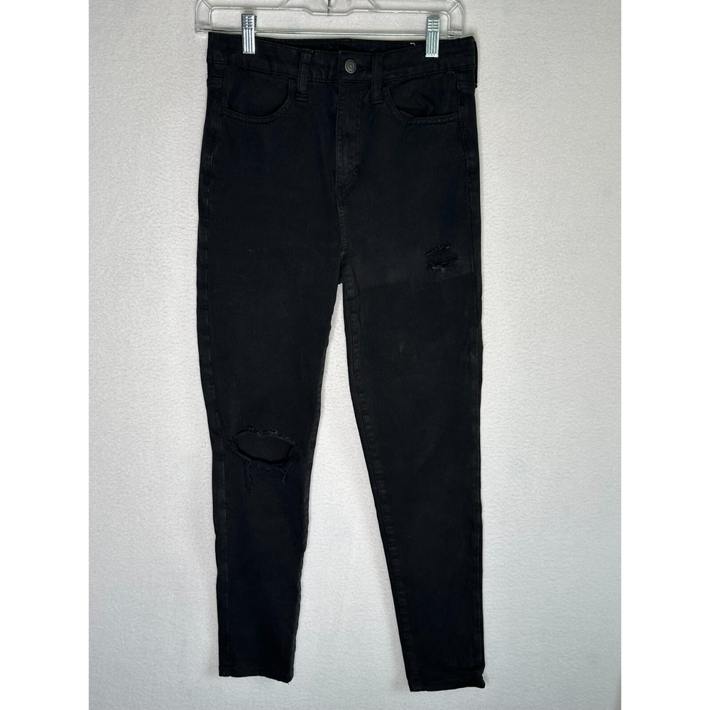 American Eagle 360 Next Level Stretch Skinny Jeans Black Womens Size 6 Regular